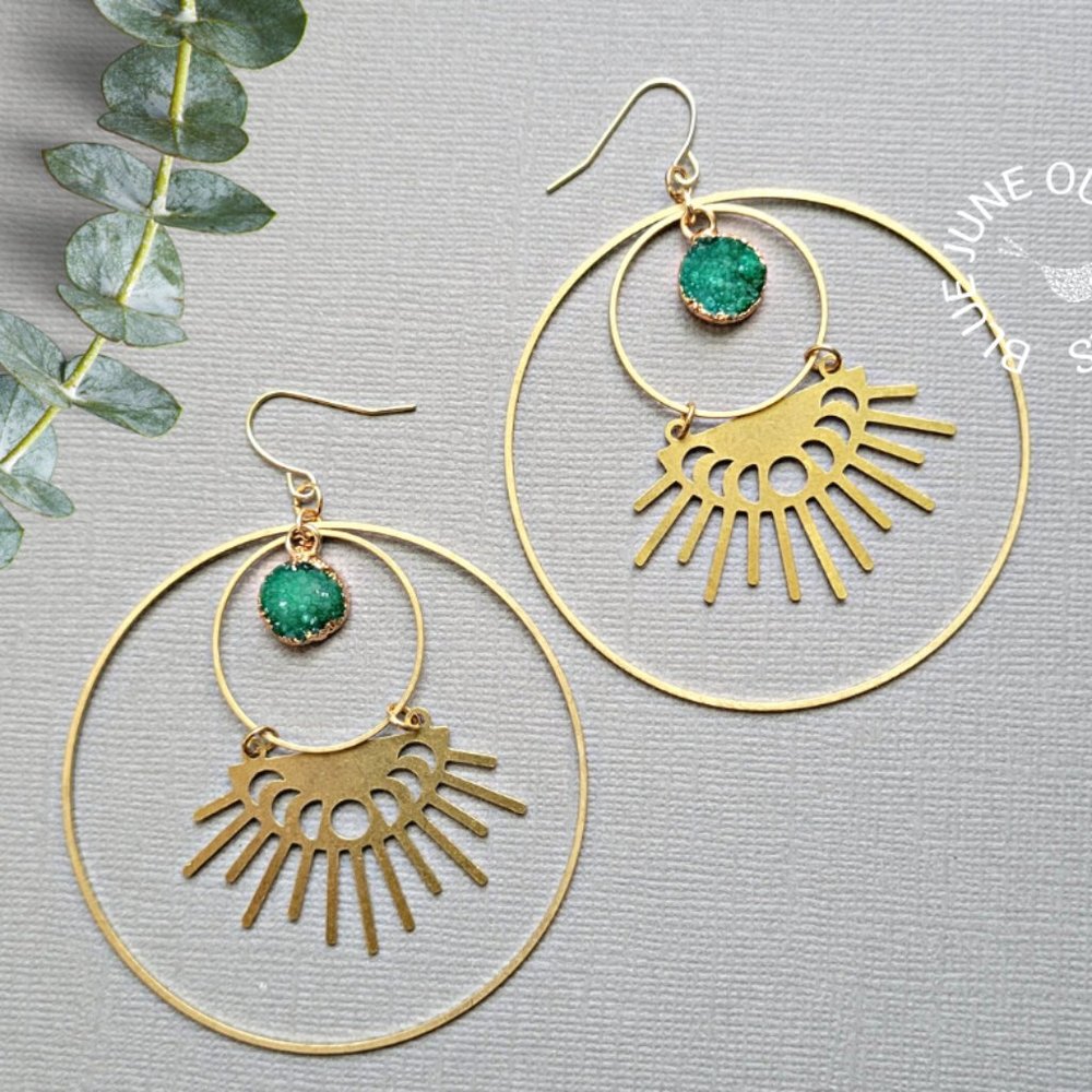 Celestial Quartz Druzy Statement Earrings